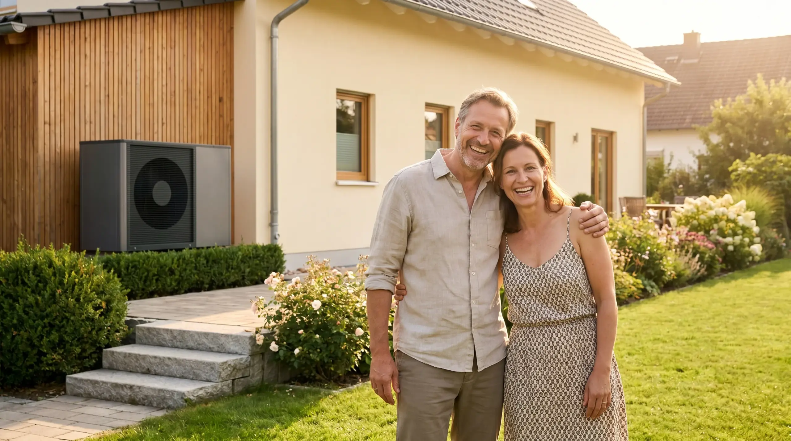Wärmepumpe Vergleich – Hausbesitzer freuen sich über neue Wärmepumpe