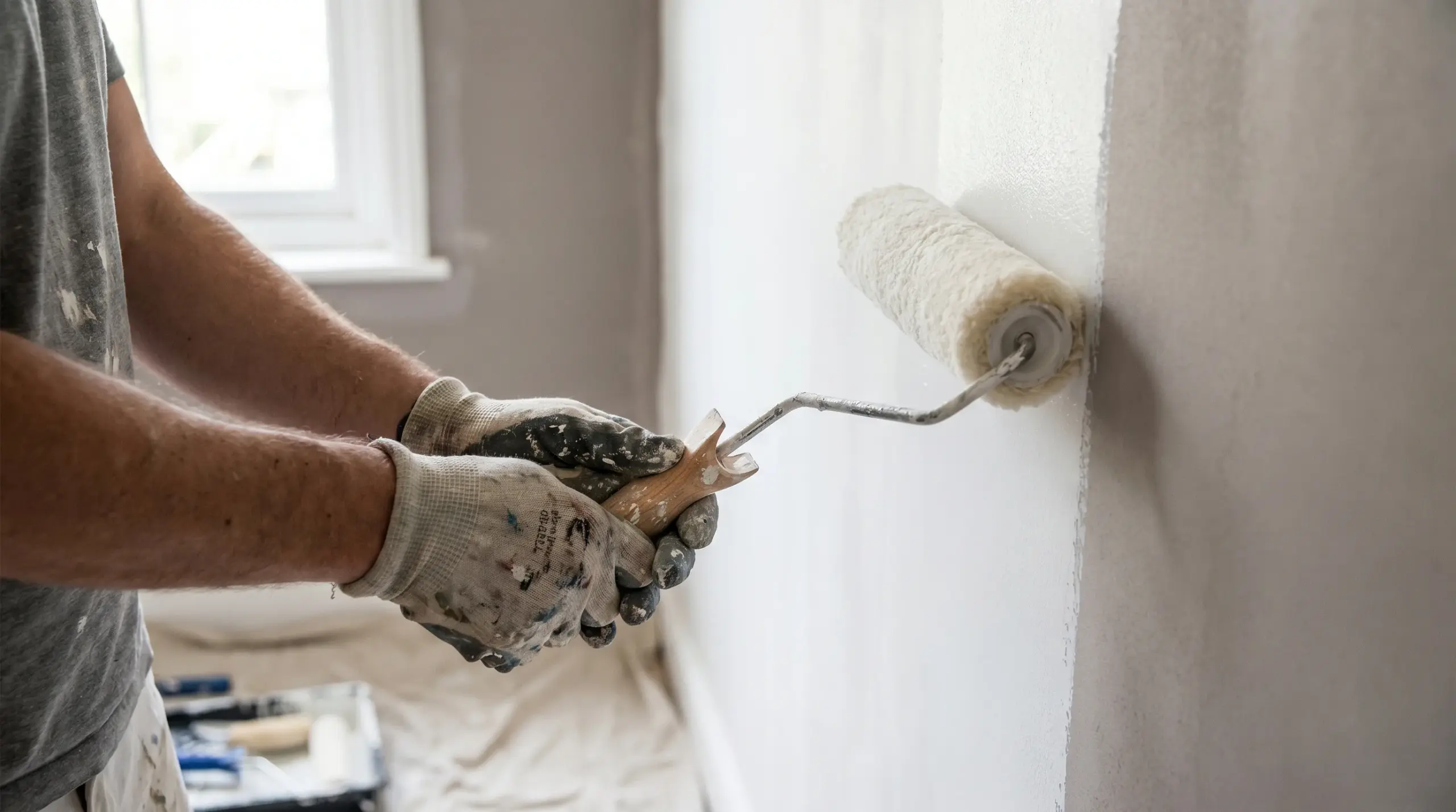 Haushaltsnahe Dienstleistungen steuerlich absetzen – professioneller Handwerker bei Malerarbeiten