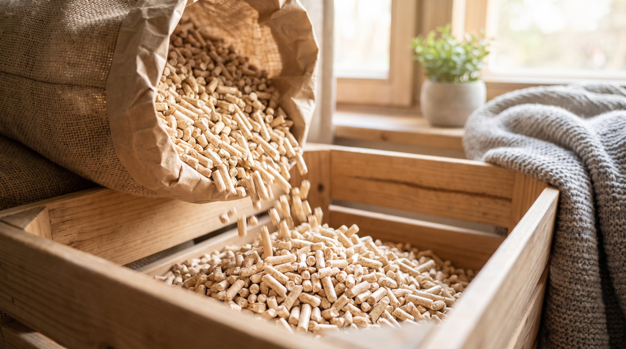 Pelletheizung Vor- und Nachteile: Holzpellets als Brennstoff in Nahaufnahme