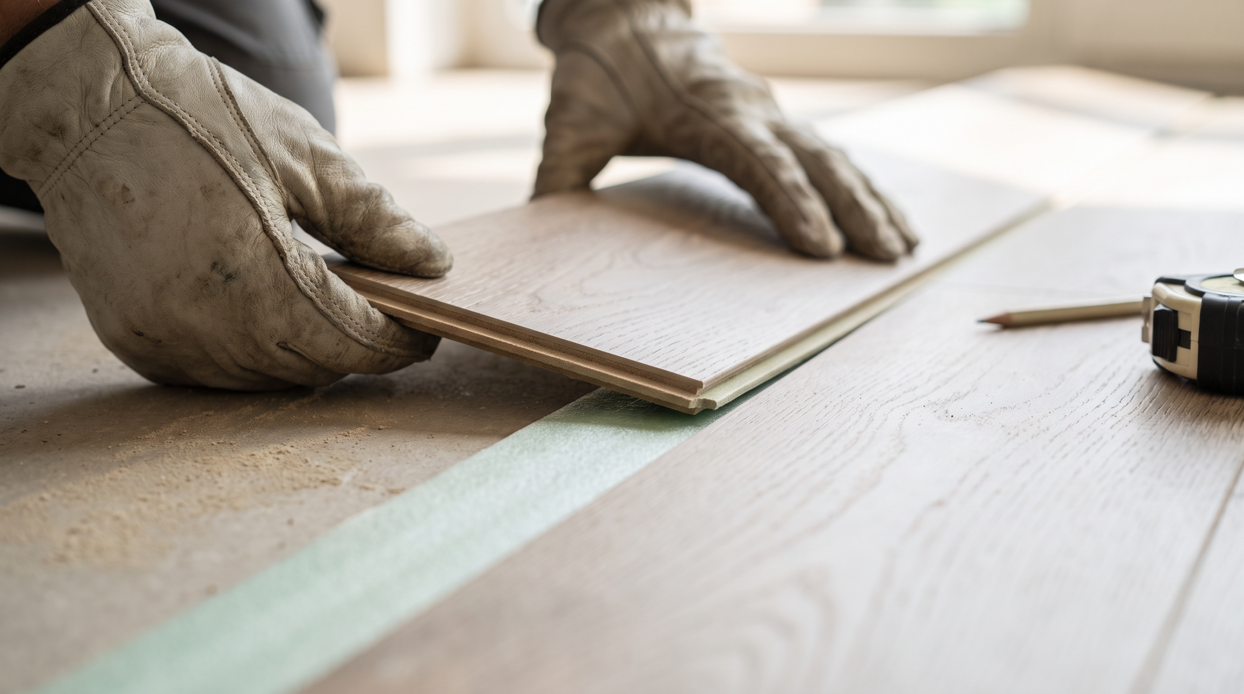 Laminat verlegen Anleitung: Klickverbindung zweier Laminatdielen im Detail